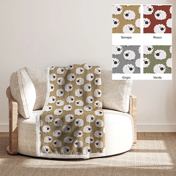 Plaid 130x160 Sheep Agnellato Assortito