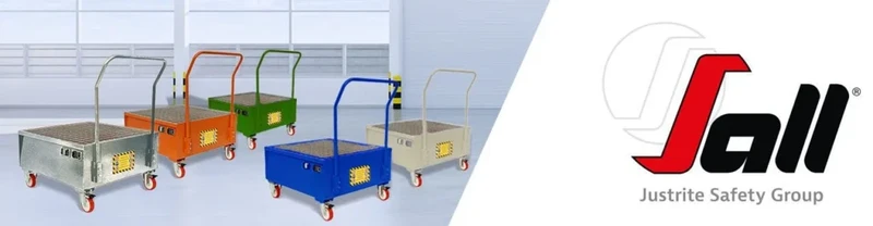 Carrelli portafusti con vasca di raccolta Sall