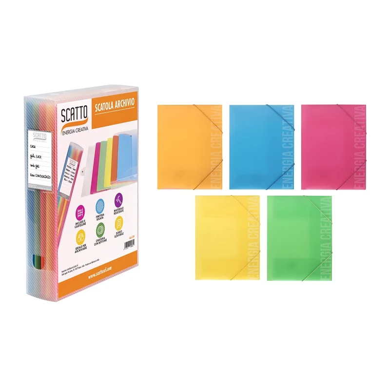 Scatola Archivio Con 5 Cartelline 284 Scatto