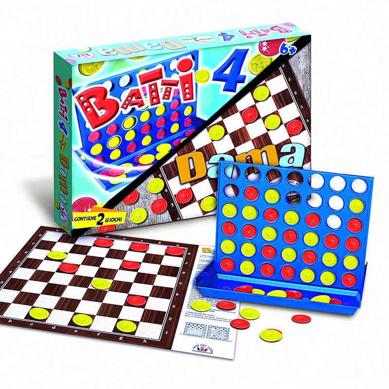 Batti 4 + Dama 2 In 1 Gioco Da Tavolo