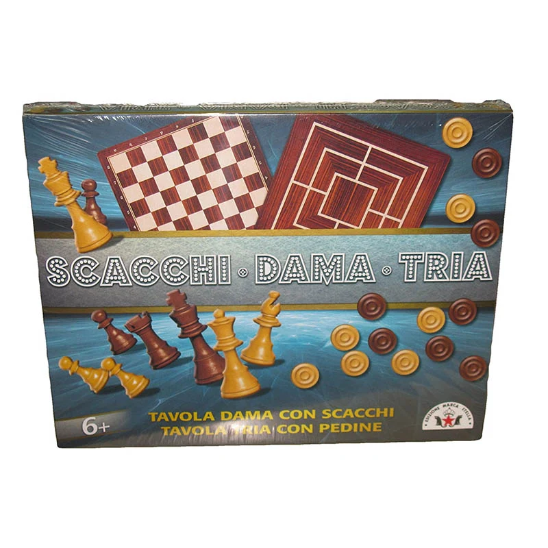 Dama + Scacchi + Tria Sala Gioco Da Tavolo
