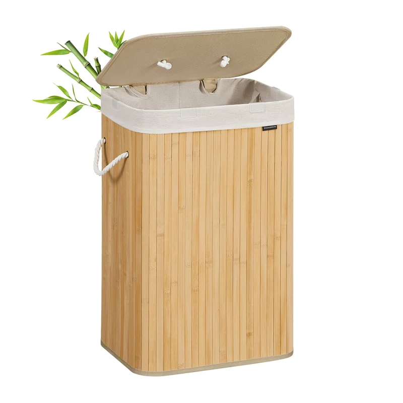 Cesta Porta Biancheria Pieghevole in Bambù