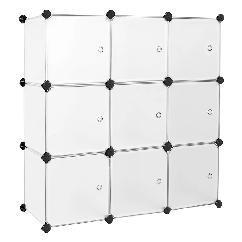 Scaffale Portaoggetti Modulare Fai da Te con 9 Cubi