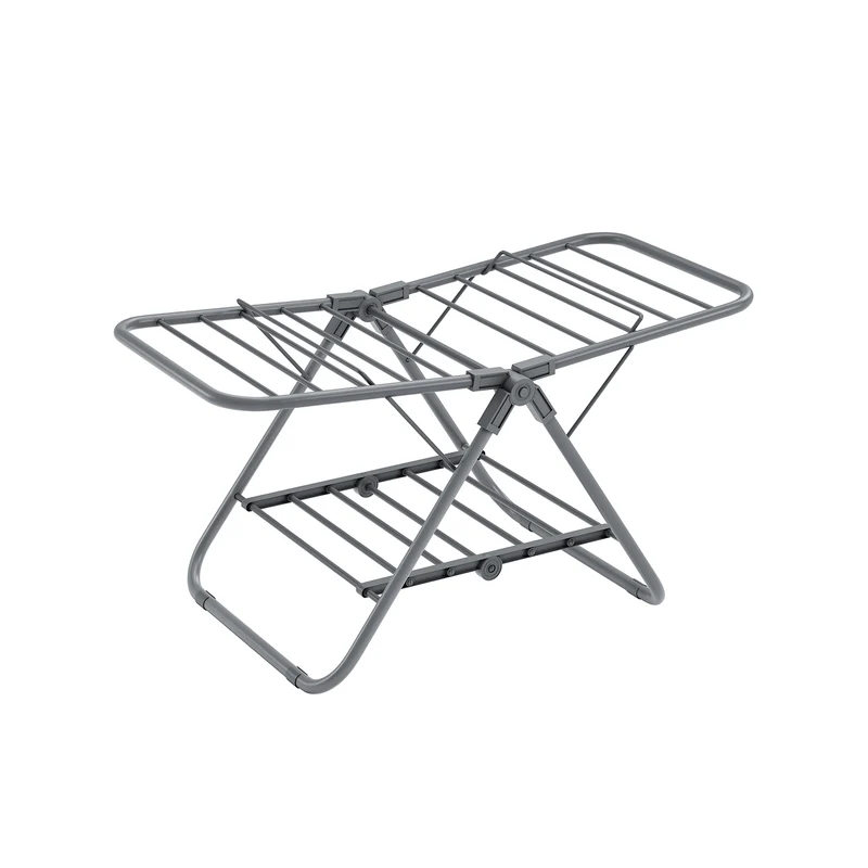 Stendibiancheria Piccolo Pieghevole a 2 Livelli 44 x 101 x 54 cm Grigio Tortora