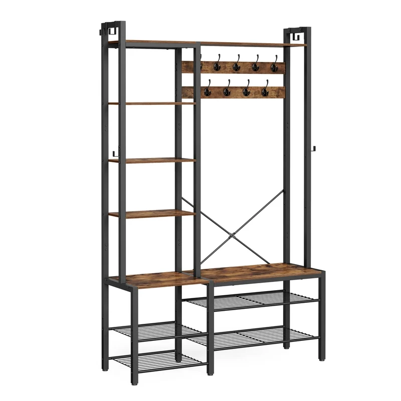 Appendiabiti Ingresso con Scarpiera Marrone Vintage e Nero