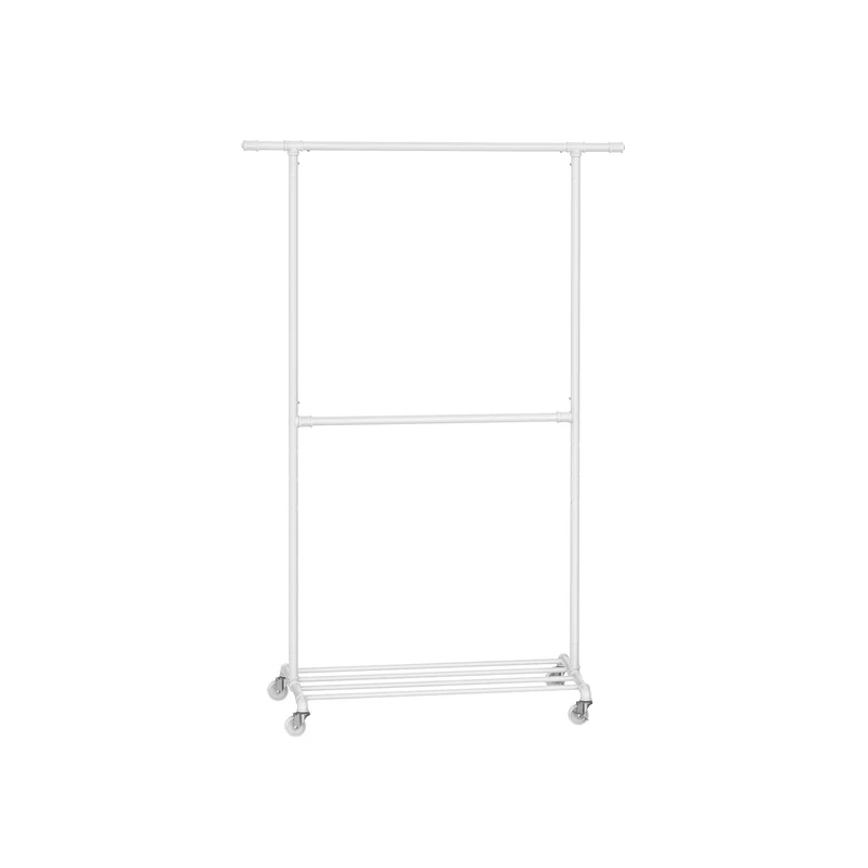 Stand Appendiabiti Doppio con Ruote Bianco