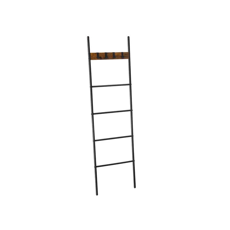 Scaffale Scaletta Inclinata Marrone Vintage e Nero