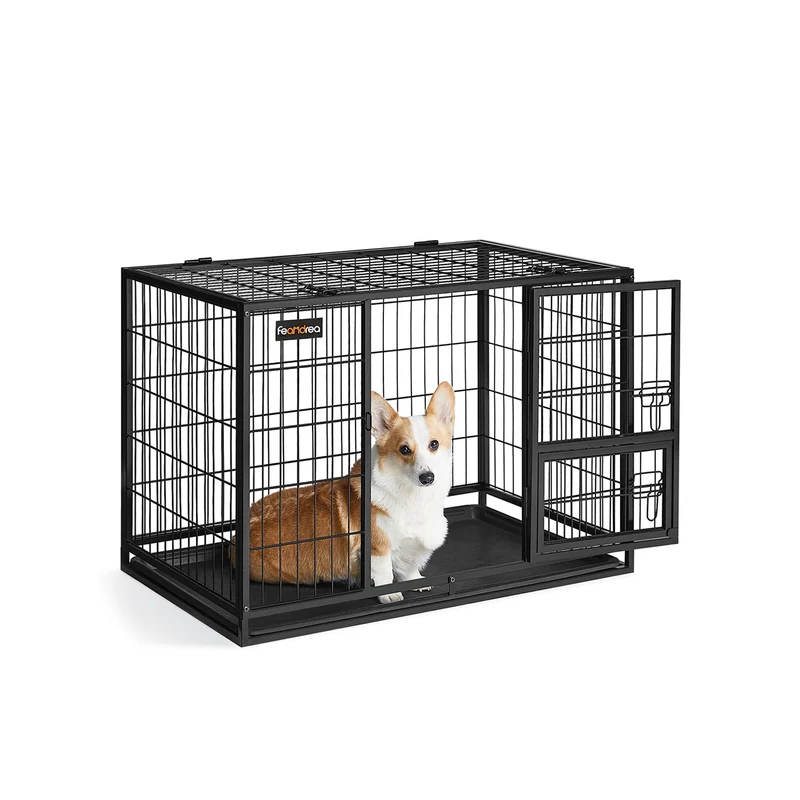 Gabbia per Cani di Taglia Media e Grande Doppia Porta Rimovibile