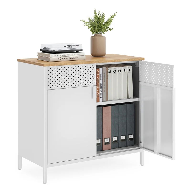 Credenza in Metallo con Ripiano Regolabile