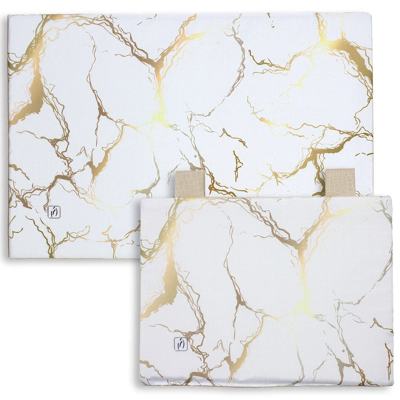 Set Copriforno e Coprifornelli cucina imbottiti effetto marmo marmorizzato 7046