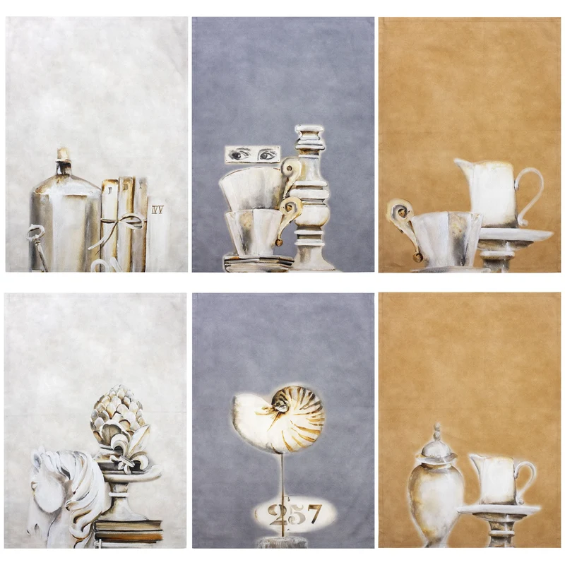 Set 6 Strofinacci cucina arte canovacci in cotone 6873