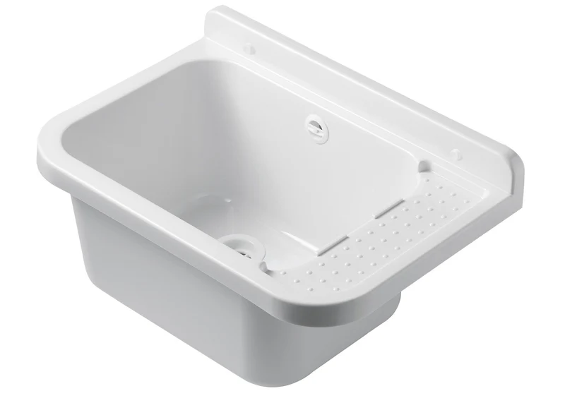 Pilozzo Bianco 50x34x21 cm - Lavabo Compatto e Resistente , Perfetto per Giardini e Spazi Esterni