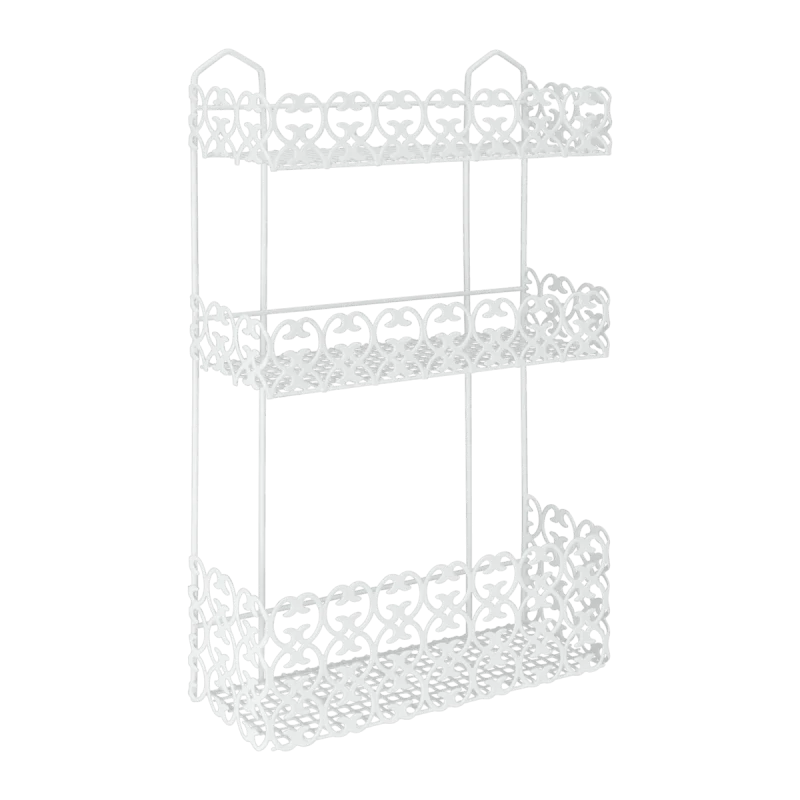 Metaltex Florenz Mensola Rettangolare 3 Piani 30x10x50 cm | Organizer Verticale Salvaspazio | Rivestimento LDPE Anti-Ruggine | Bianco Made in Italy