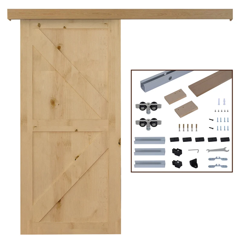 EasyComfort Binario con Kit di Accessori per Porte Scorrevoli in Stile Rustico in Legno