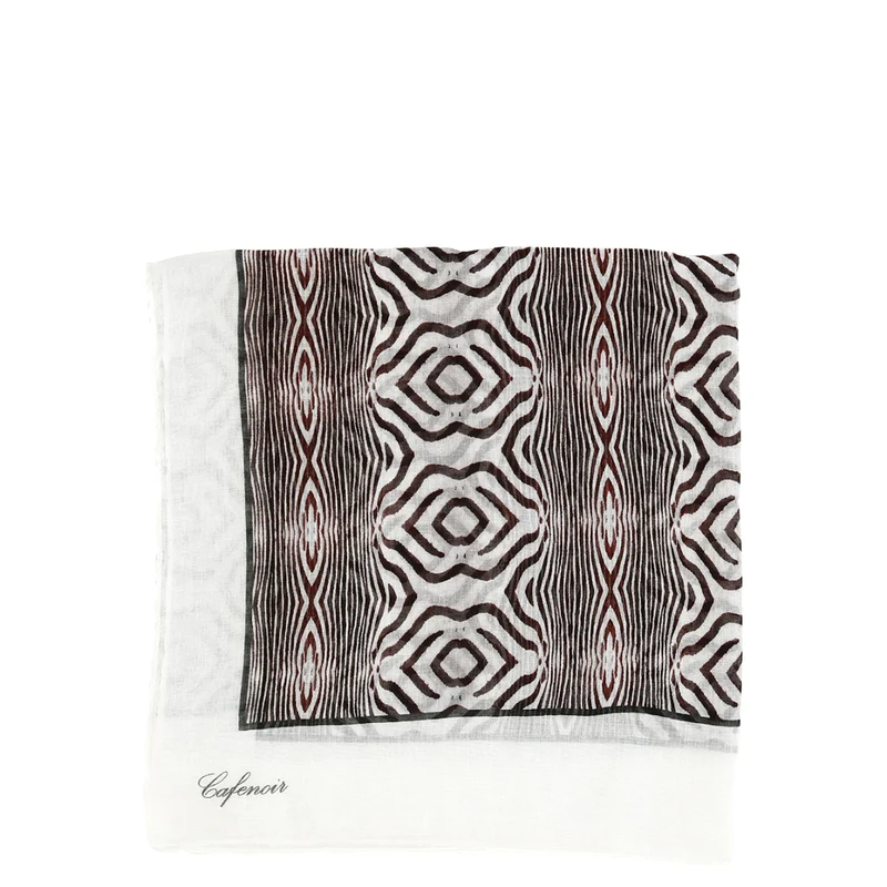 CafèNoir foulard stampa animalier in voile di poliestere C7JU0037 S036 zebra optical