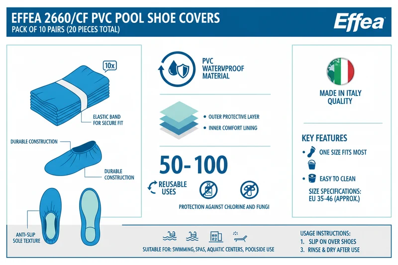Effea Copriscarpe PVC Piscina 2660/CF Confezione 10 Paia Blu