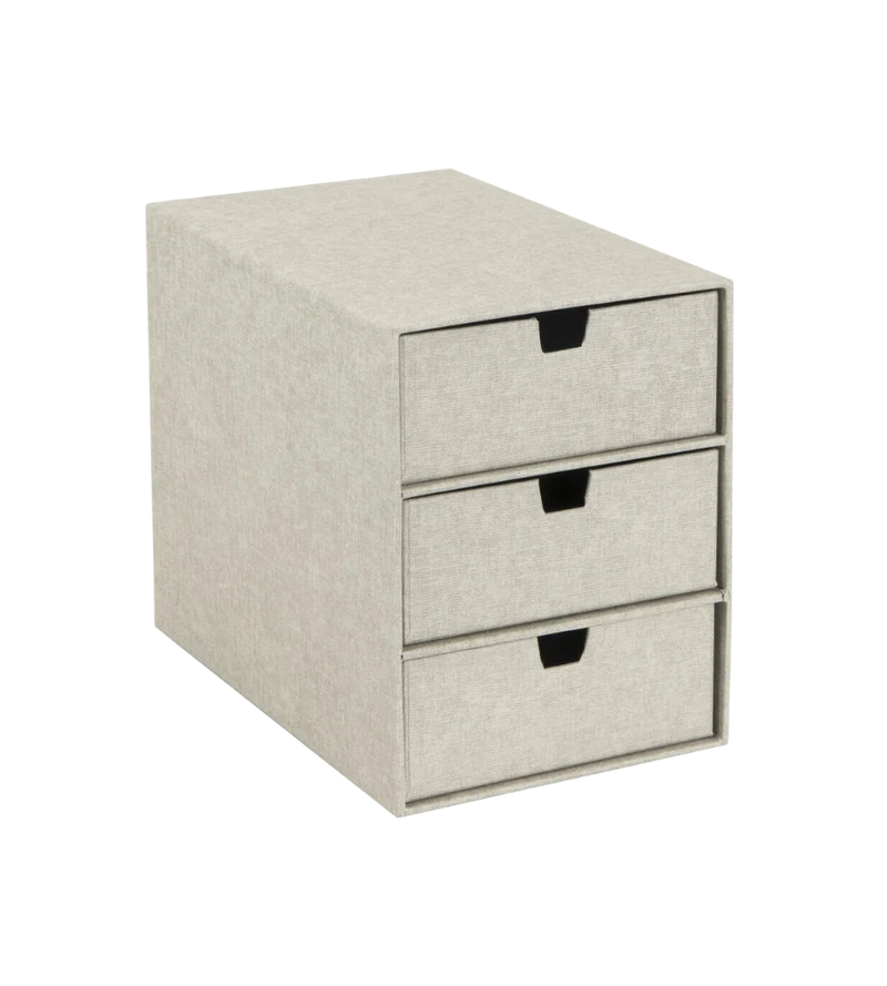 INGRID Schubladenbox 3 Fächer - Linnen Canvas
