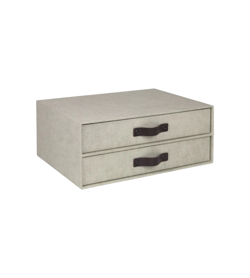 BIRGER Schubladenbox 2 Fächer - Linnen Canvas