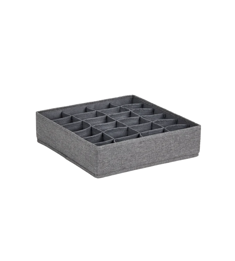 PREMIUM Wäsche Organizer Grau - 24 Fächer
