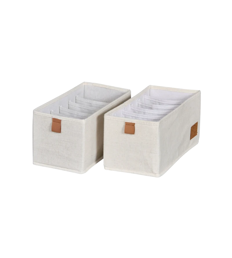 PREMIUM Organizer 6 Fächer schmal Beige - Set 2 Stk