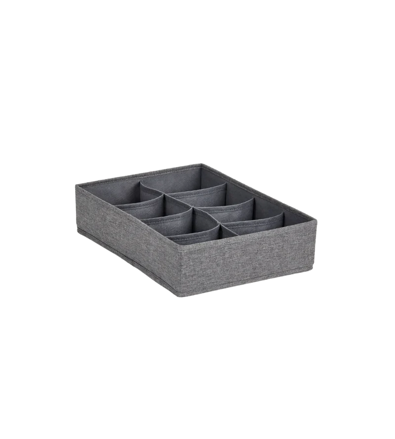 PREMIUM Wäsche Organizer Grau - 8 Fächer