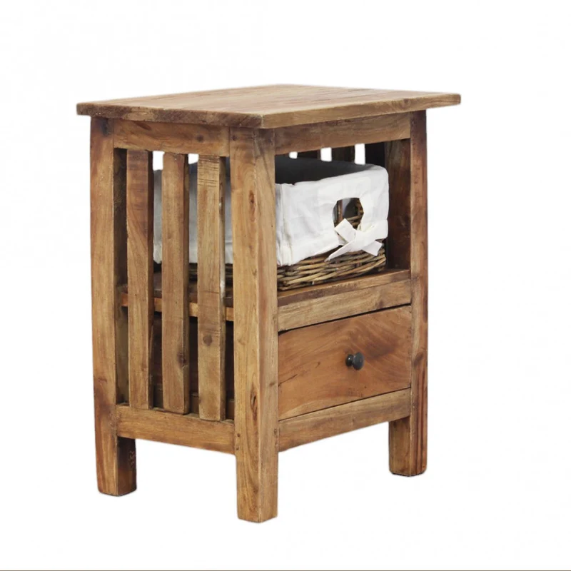 Mobiletto con ripiani finitura in legno naturale 40x30xH51 cm
