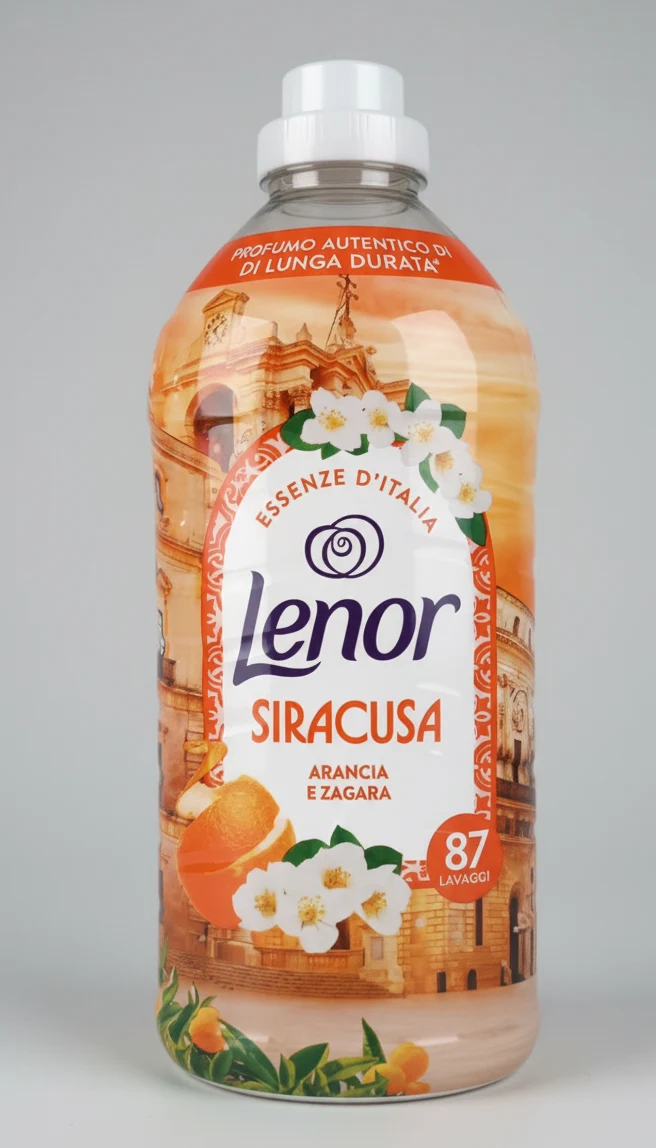 Lenor Essenze d'Italia Siracusa Ammorbidente Concentrato 1,827 Litri | 87 Lavaggi | Fragranza Arancia di Sicilia e Fiori di Zagara | Champions Edition | Morbidezza 85% Base Vegetale