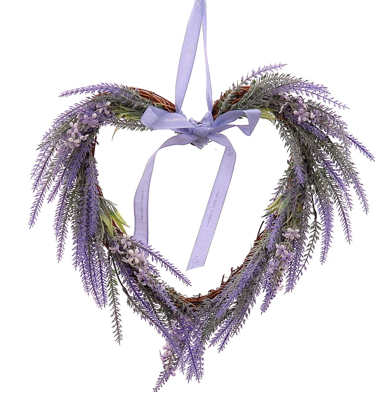 Corona Cuore Lavanda 38 Cm