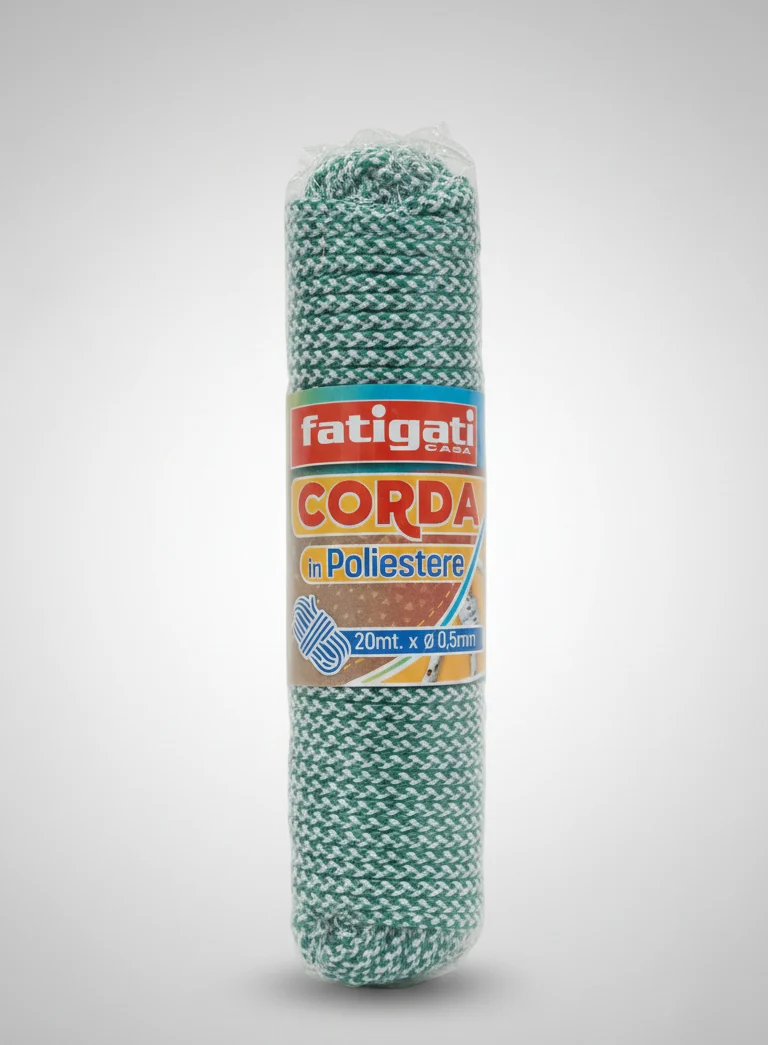 Fatigati Corda in Poliestere 20 mt x Ø 0,5 mm – Filo per Stendere Bucato – Resistente e Anti-Sfilacciamento
