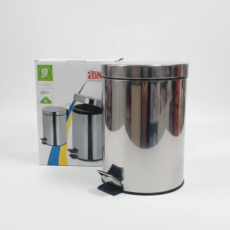 ARTEX Pattumiera a Pedale 5 Litri in Acciaio INOX | Secchio Interno Estraibile | Design Compatto 21x28 cm