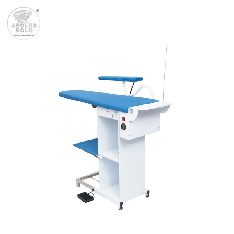 Tavolo da stiro professionale modello TS05 con caldaia Motore aspirante e soffiante Piano riscaldato con termostato Classe Energetica A++ Made in Italy Garanzia 5 anni