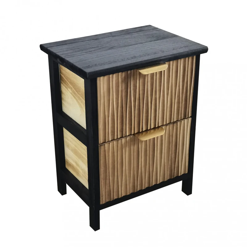 Mobiletto in legno con 2 cassetti per arredo casa 34x25xH43,5 cm
