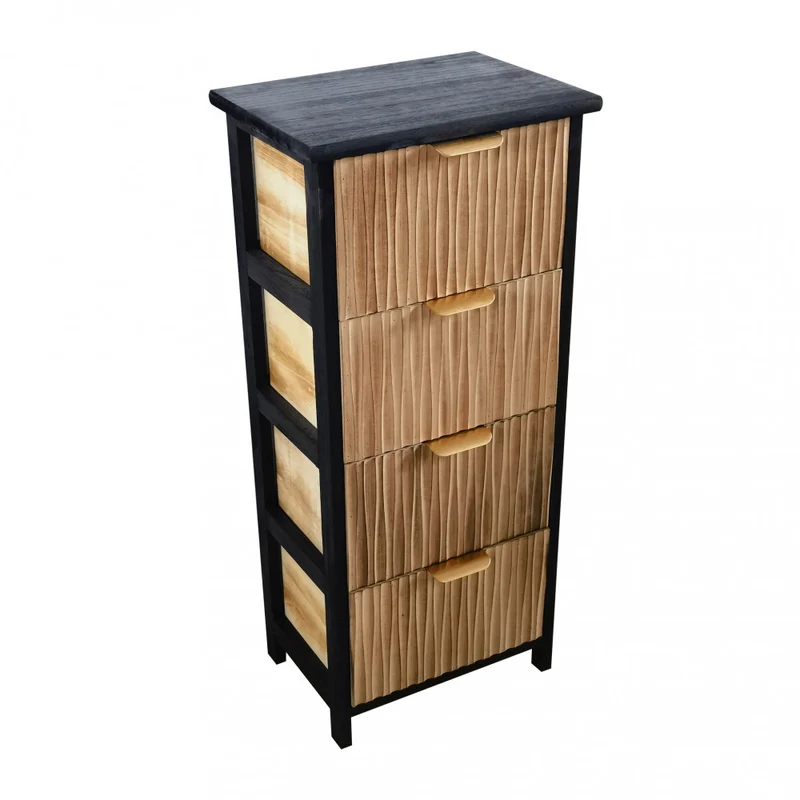 Mobiletto in legno con 4 cassetti 34x25xH77 cm fisso per interno casa