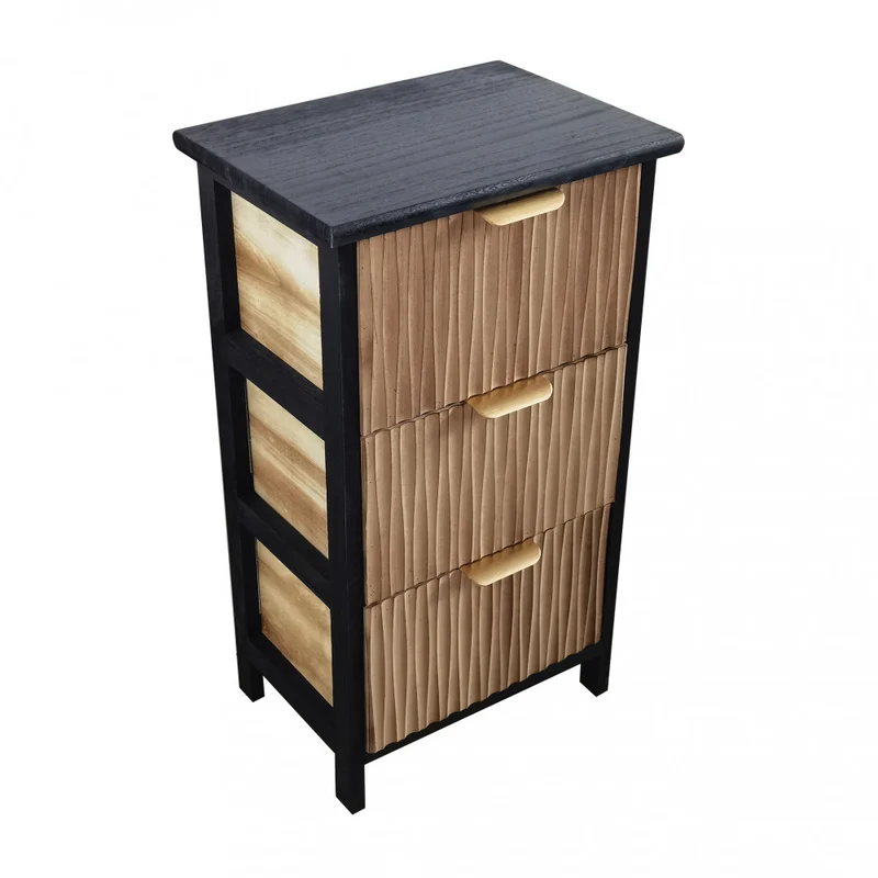 Mobiletto in legno con tre cassetti fisso per casa 34x25xH60 cm