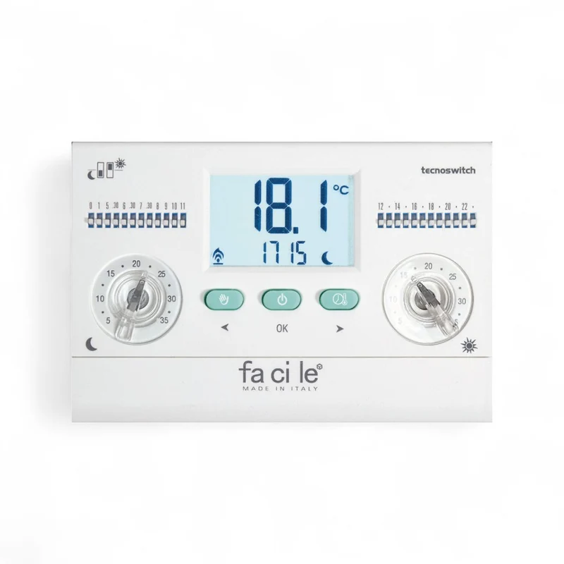Cronotermostato elettronico giornaliero con regolazione +5°C -35°C Facile