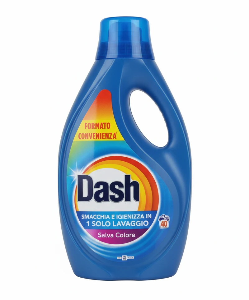 Dash Detersivo Liquido Salva Colore 1800ml | 40 Lavaggi | Protezione Brillantezza | Smacchia & Igienizza a 20°C