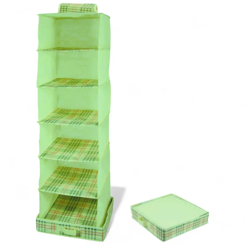 Ordinatore 6 posti in tnt verde 30x30xH120 cm