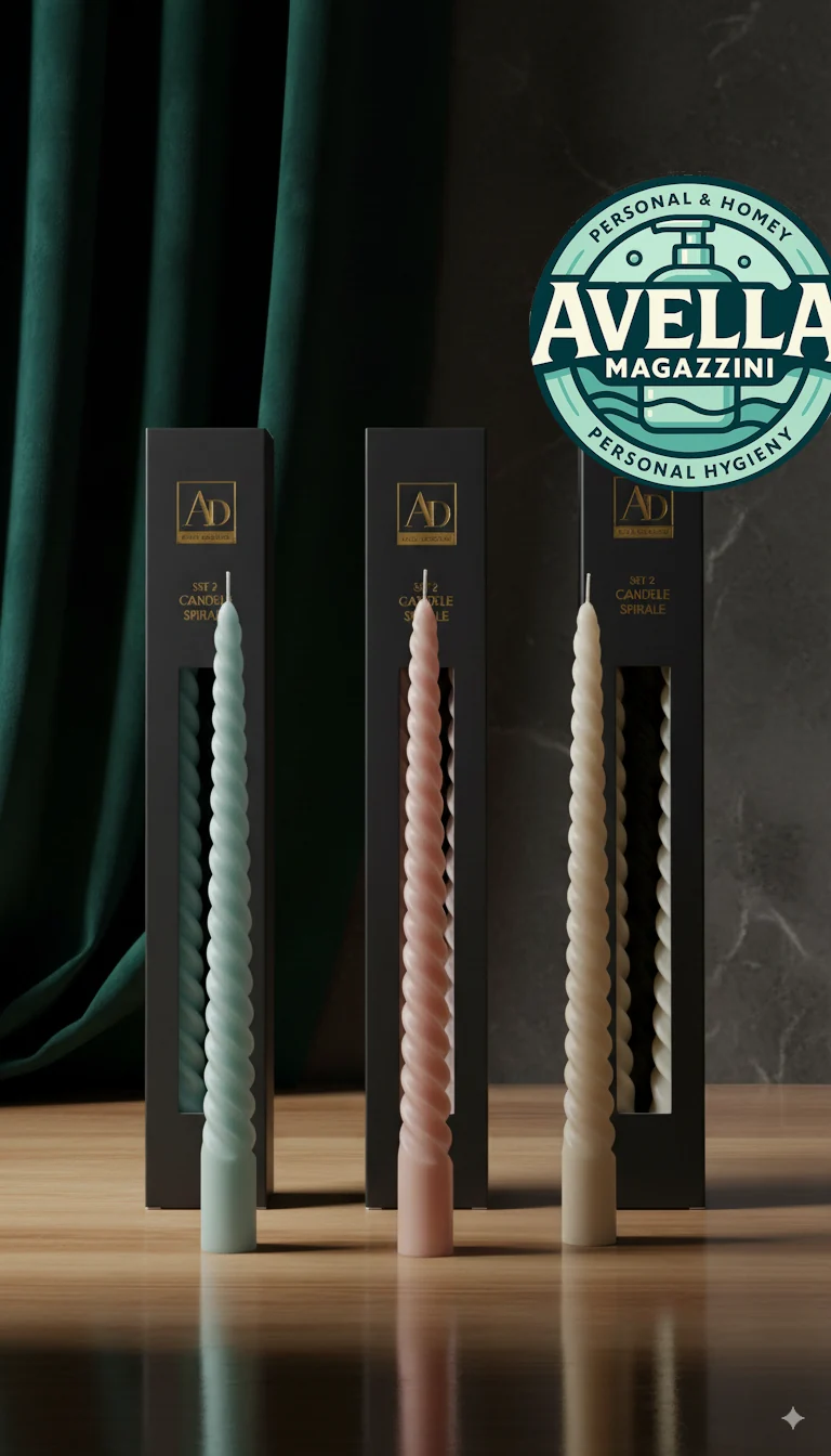 AD TREND - Set 2 Candele Decorative a Spirale, 30 cm | Candele Stortiglione Design Elegante per Casa e Eventi