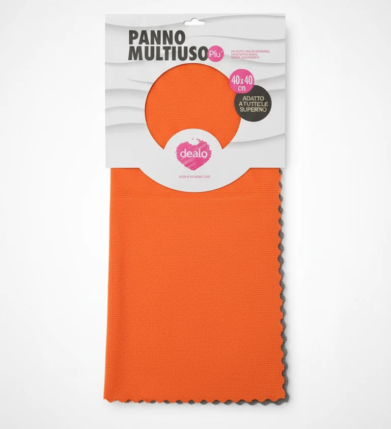 Dealo Panno Multiuso Più 40x40 cm – Microfibra Speciale ad Alta Densità – Azione Elettrostatica Cattura Polvere – Panno Anti-Aloni Extra Soft