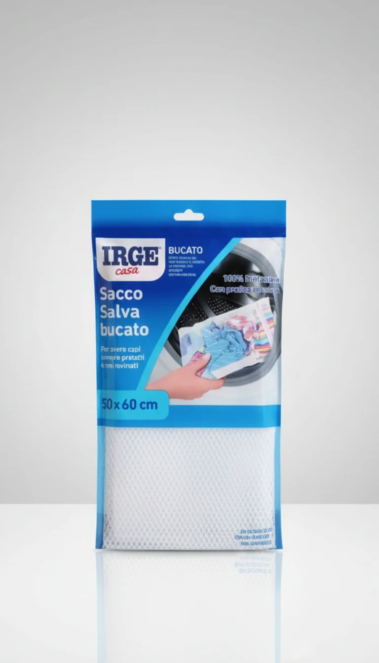 Irge Casa Sacco Salva Bucato 50x60 cm | Rete Protettiva Formato Large per Capi Delicati e Voluminosi | Con Chiusura a Cerniera di Sicurezza | Protegge Maglioni, Tende e Biancheria | 100% Protezione Fibre