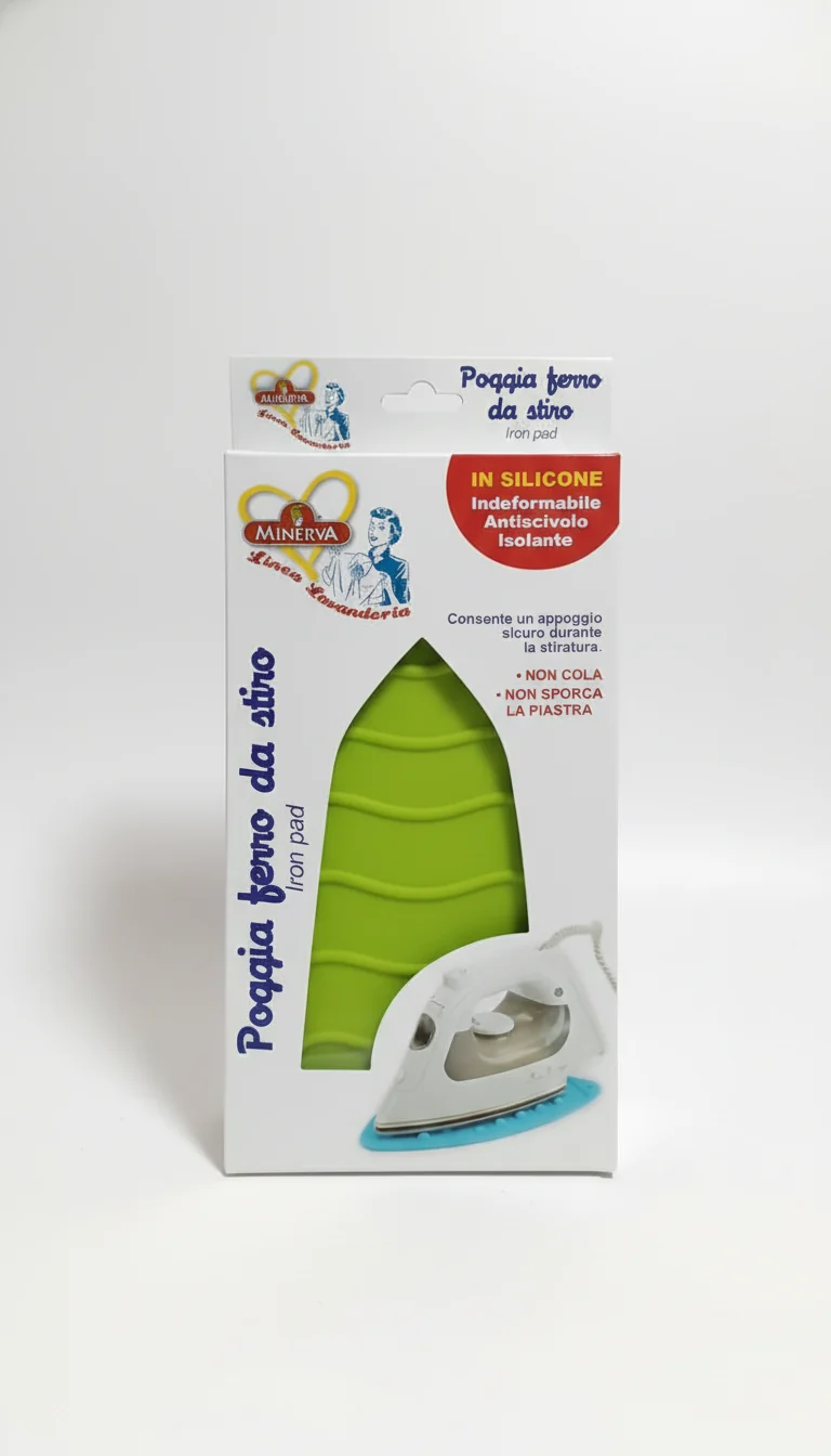 Poggia Ferro da Stiro Minerva in Silicone Termoresistente | Tappetino Protettivo Antiscivolo e Isolante | Protezione Piastra Indiformabile | Linea Lavanderia