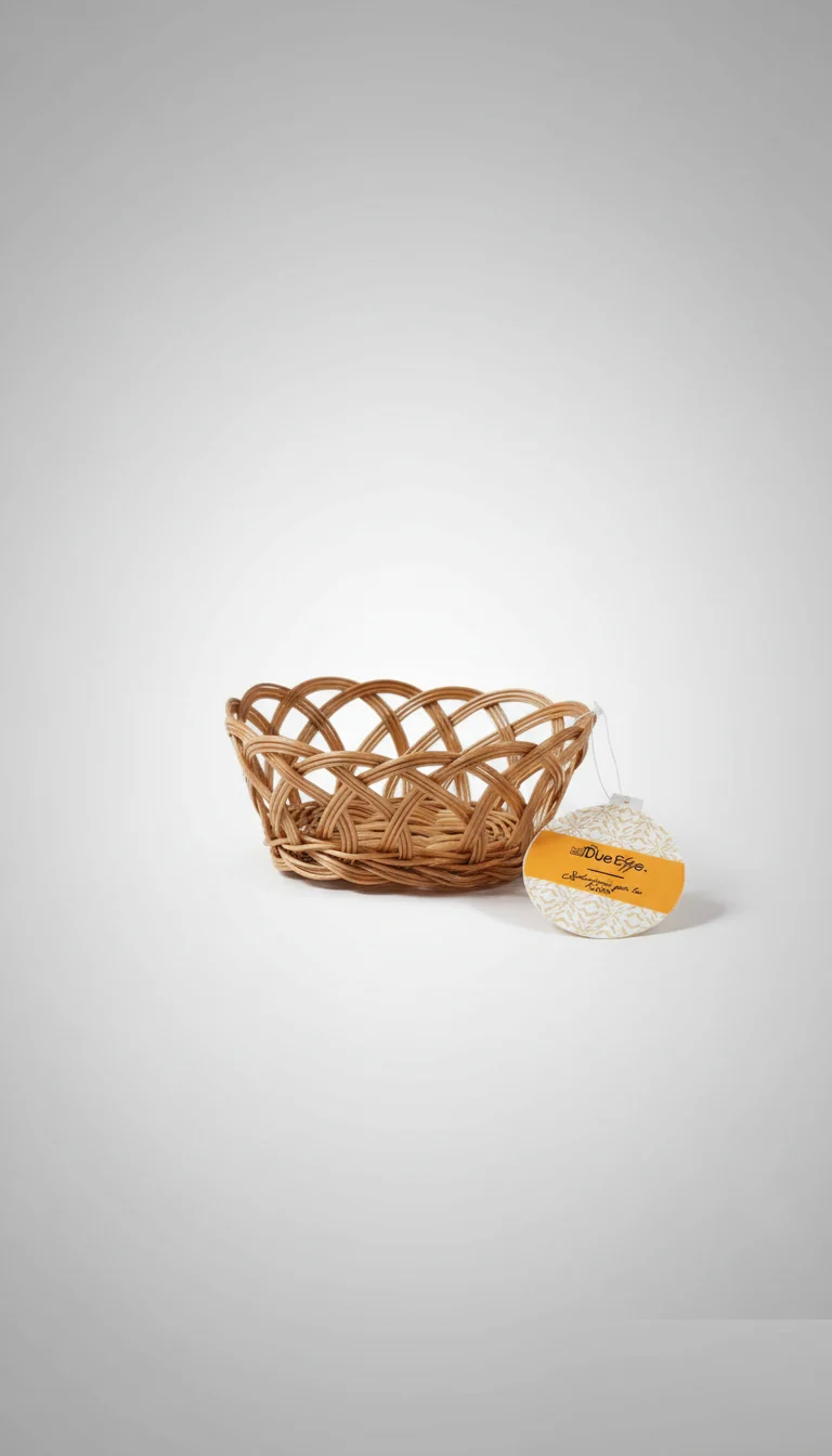 Cestino Intrecciato Effetto Rattan/Vimini in Plastica H9 cm | Tondo ∅14 cm O Ovale 16 cm | Portapane e Decorazioni
