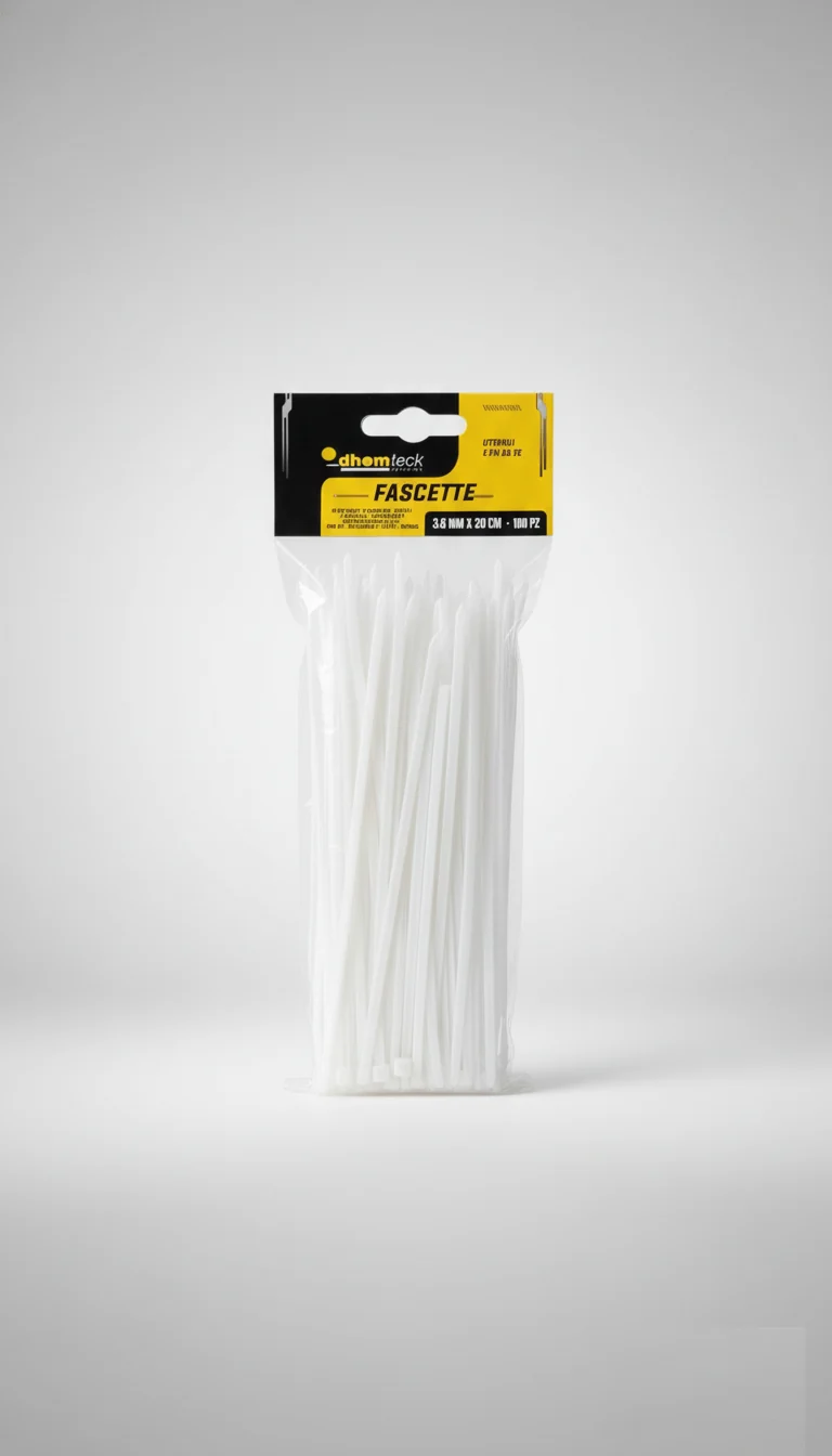 Set 100 Fascette Stringicavo Nylon Nere e Bianche 3,6 mm×20 cm | Robuste e Auto-Bloccanti | Organizzazione Cavi Elettrici
