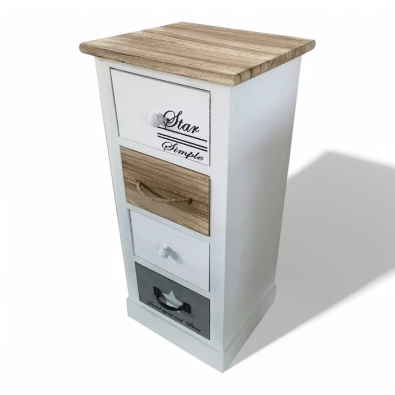 Mobiletto fisso in legno 4 cassetti 29x27xH63 cm