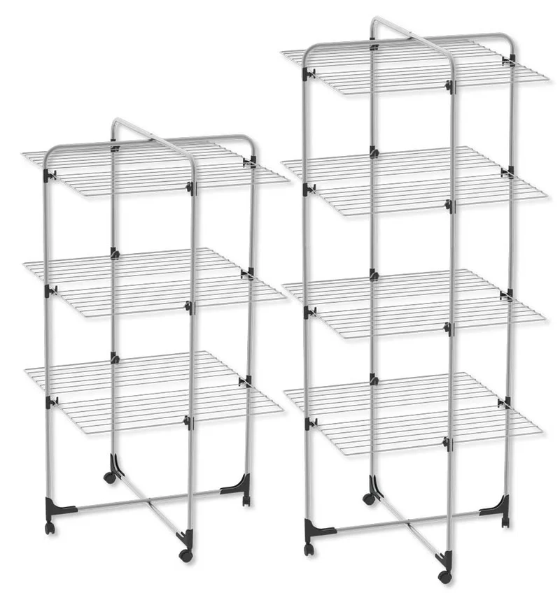 Stendibiancheria Milano 3 piani con ruote 70x122x66,5 cm