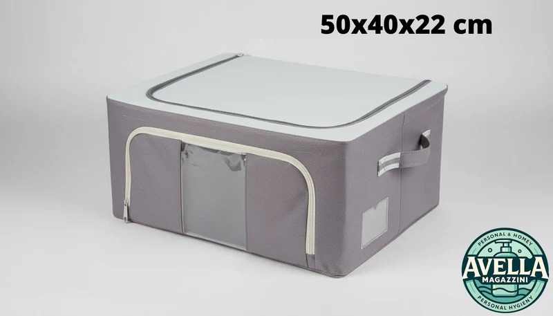 Mercury Home Scatola Rigida Cambio Stagione 50x40x22 cm | Contenitore Armadio Salvaspazio con Doppia Cerniera e Finestra Trasparente