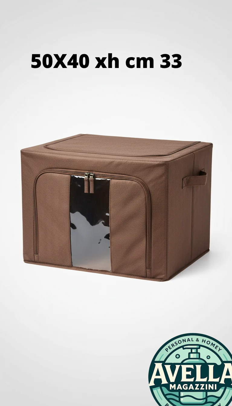 AD Trend Scatola Armadio Maxi 50x40x33 cm | Contenitore Salvaspazio con Struttura Interna in Ferro e Doppia Finestra Trasparente