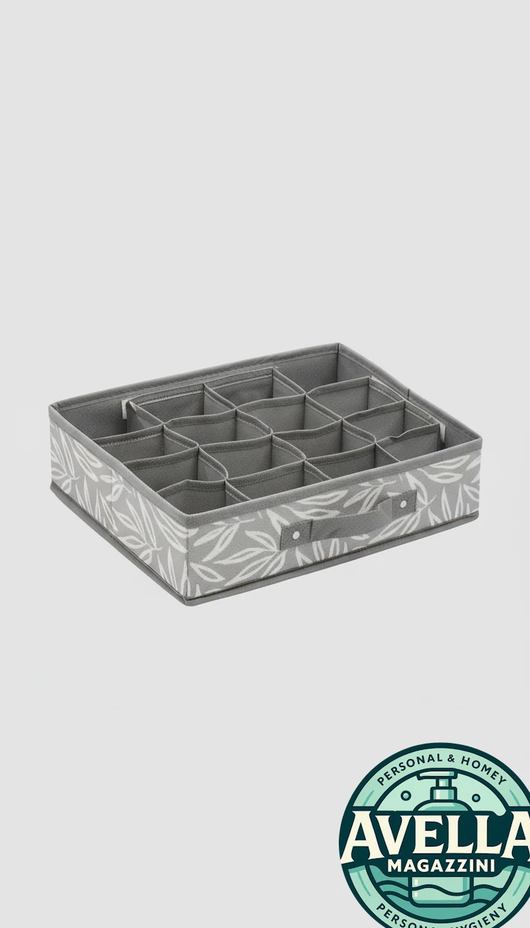AD Trend Porta Intimo Berta 35x27x9 cm | Organizer Cassetto 16 Scomparti, in TNT, Pieghevole, per Calze, Cinture, Biancheria, Salvaspazio