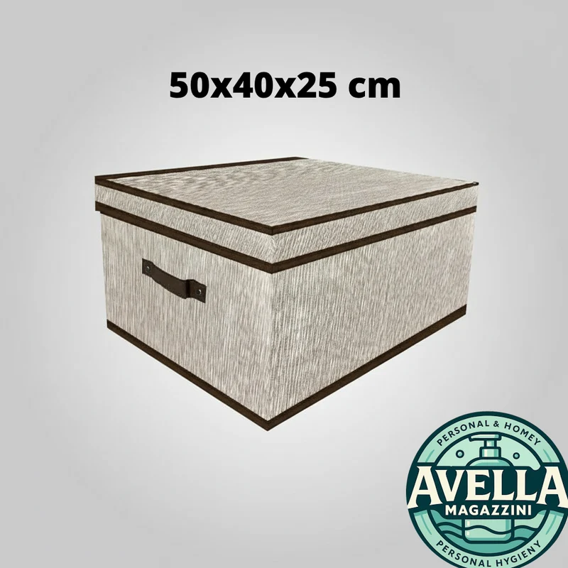 AR.CA. Scatola Ordine Bauletto 50x40x25 cm in Cartone e Tessuto Pieghevole – Soluzione Salvaspazio ad Alta Capacità per l'Organizzazione dell'Armadio e il Cambio Stagione