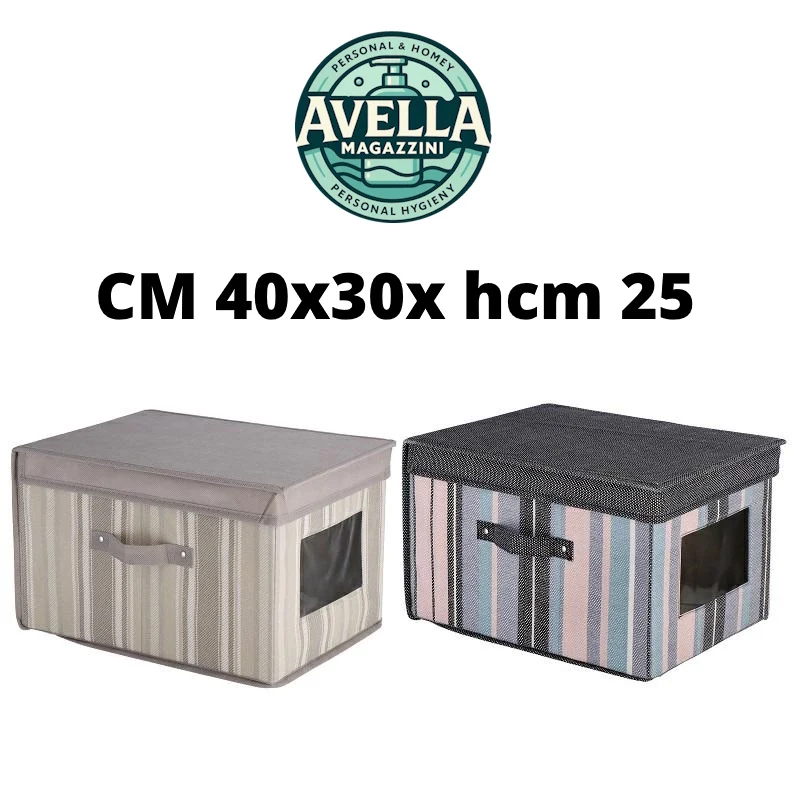 AD Trend Scatola Contenitore in TNT 40x30x25 cm – Organizzatore Guardaroba Pieghevole con Finestra e Coperchio